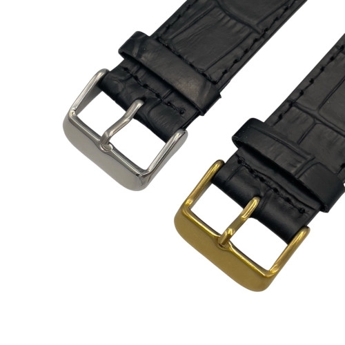 26 mm Bombeli Kroko Siyah Deri Saat Kordonu